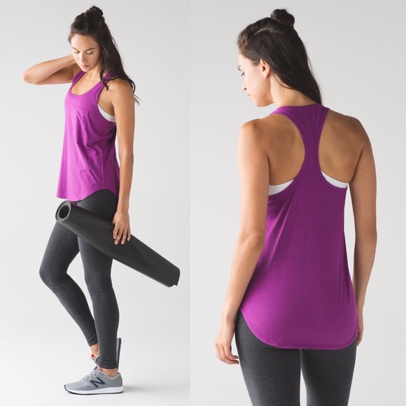 lululemon athletica Tops - Lululemon Yogi Racer Back III Heathered Regal Plum